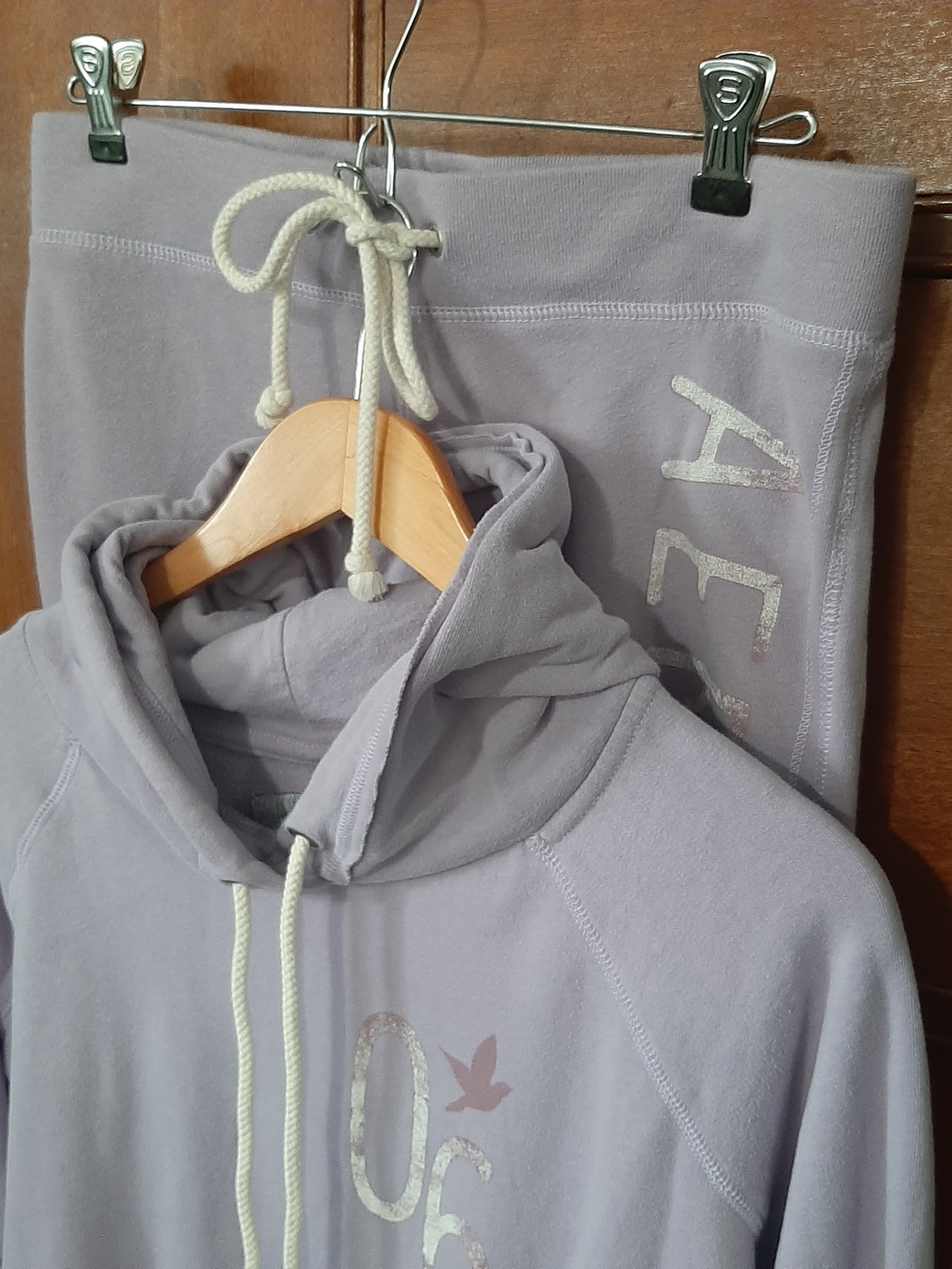 aerie Lavender Hoodie and Cropped Jogger Set